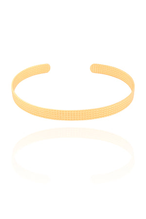 Bracelete Texturizado 5 mm Banhado a Ouro 18K