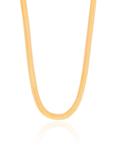Choker Snake 5 mm Banhado a Ouro 18K - 32 cm
