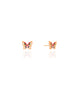 Brinco Infantil Borboleta Cravejada Colorida Banhado a Ouro 18K