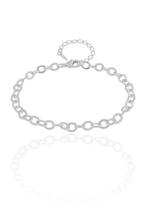 Pulseira Elos Ovais 5 mm Ródio Branco