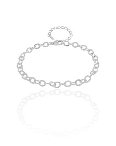 Pulseira Elos Ovais 5 mm Ródio Branco