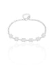 Pulseira Quadrados Cristais Ródio Branco