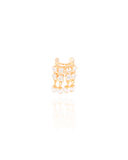 Piercing Fake Cravejado com Pérolas Banhado a Ouro 18K