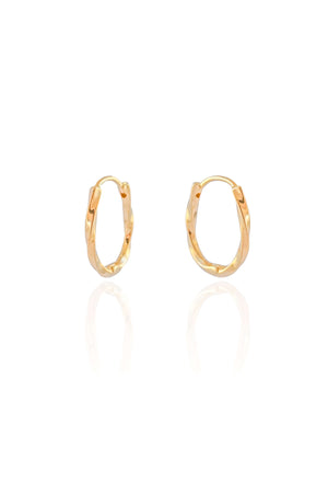 Brinco Argola Click Torcida Lisa 1.8 cm Banhado a Ouro 18K