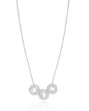 Gargntilha Veneziana Filhas Três Meninas Base Redonda Cristal Ródio Branco - 45 cm