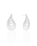 Brinco Gota Filetes Torcidos Ródio Branco