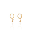 Brinco Argola Click Bolinha Lisa Banhado a Ouro 18K