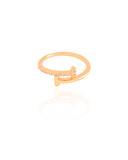 Anel T Cravejado Cristal Tamanho 15 Banhado a Ouro 18K