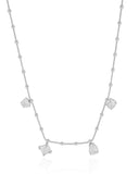 Gargantilha Veneziana Bolinhas Geométricos Cristal Ródio Branco - 45 cm