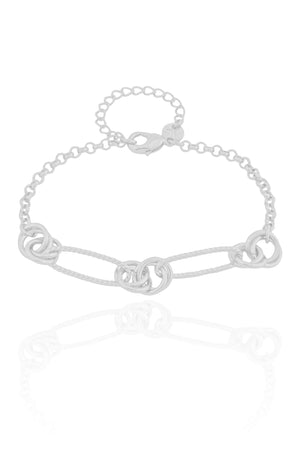 Pulseira Elos Entrelaçados Ródio Branco