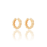 Brinco Argola Oval Fios Torcidos 1.6 cm Banhado a Ouro 18K