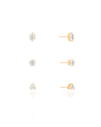 Trio Ponto de Luz Oval Triângulo e Quadrado Cristal 4, 5 e 4 mm