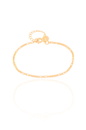 Pulseira Infantil Elos 2 mm Banhado a Ouro 18K