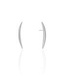 Brinco Fio Abaulado Liso 3.4 cm Ródio Branco