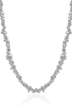 Choker Cascalhos Lisos Ródio Branco