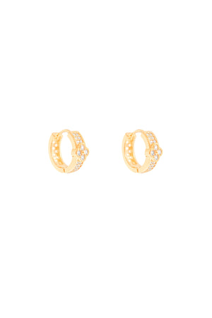 Brinco Argola Cravejada Cristal Banhado a Ouro 18K