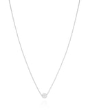 Gargantilha Veneziana Pingente Redondo Liso Ródio Branco - 45 cm