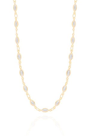 Choker Zircônia Navete Banhado a Ouro 18K - 32 cm