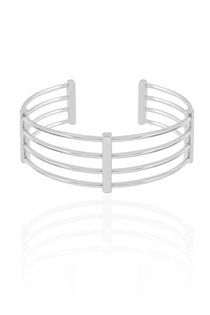 Bracelete Fios 2 cm Ródio Branco