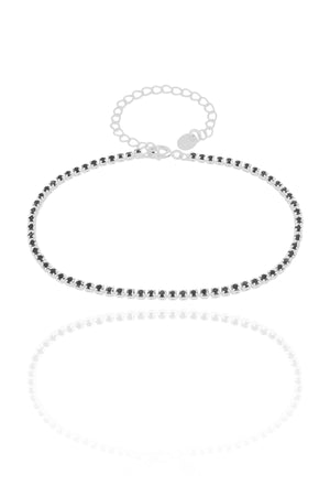 Pulseira Riviera Onix 2 mm Ródio Branco