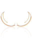 Ear Cuff Cravejado Cristal Banhado a Ouro 18K