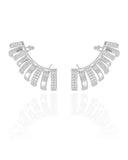 Ear Cuff Filetes Cravejados Cristal Ródio Branco