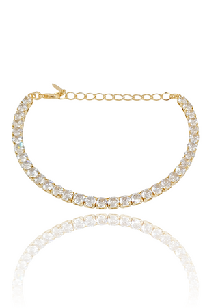 Pulseira Riviera Cristal Banhado a Ouro 18K
