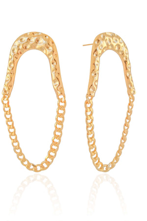 Brinco Orgânico Grumet Banhado a Ouro 18K