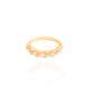Anel Baguetes Cristal Tamanho 19 Banhado a Ouro 18K