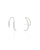 Ear Hook Filetes Lisos Ródio Branco