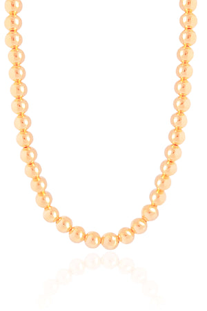 Choker Bolas Lisas 6 mm Banhado a Ouro 18K - 35 cm