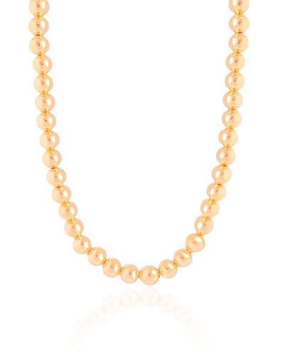 Choker Bolas Lisas 6 mm Banhado a Ouro 18K - 35 cm