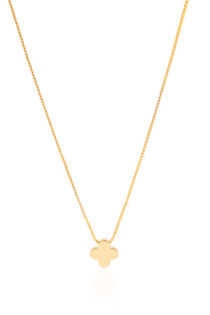 Choker Veneziana Trevo Liso Banhado a Ouro 18K