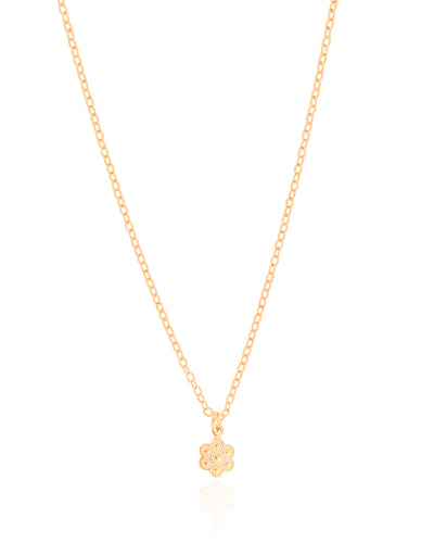 Colar Infantil Elos Flor 6 mm Banhado a Ouro 18K - 35 cm