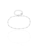 Pulseira Infantil Elos Bolinhas 2.5 mm Ródio Branco