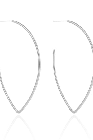 Brinco Elíptico Fio 7.1 cm Ródio Branco