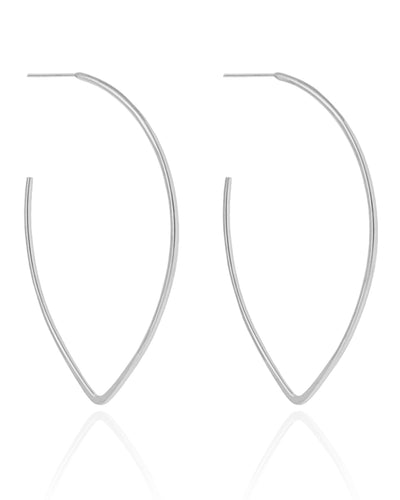 Brinco Elíptico Fio 7,1 cm Ródio Branco