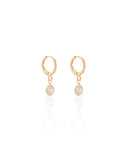 Brinco Argola Click Ponto de Luz Cristal 2.3 cm Banhado a Ouro 18K