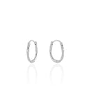 Brinco Argola Click Torcida Lisa 1.8 cm Ródio Branco