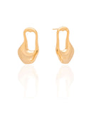Brinco Orgânico Liso Banhado a Ouro 18K