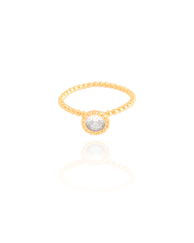 Anel Zircônia Cristal Tamanho 20 Banhado a Ouro 18K