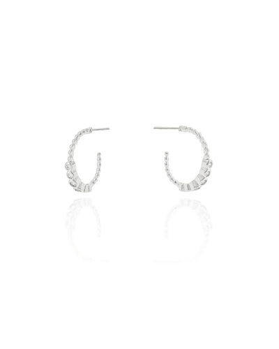 Brinco Argola Bolinhas e Cravejada Cristal