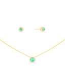 Conjunto Turmalina Cravejado Banhado a Ouro 18K