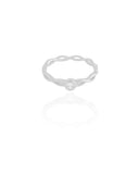 Anel Entrelaçado Ponto de Luz Cristal Tamanho 20 Ródio Branco