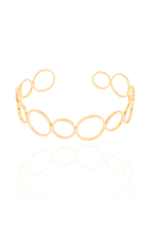 Bracelete Círculos 14 mm Banhado a Ouro 18K