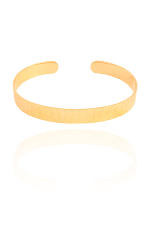 Bracelete Riscado Texturizado 7 mm Banhado a Ouro 18K
