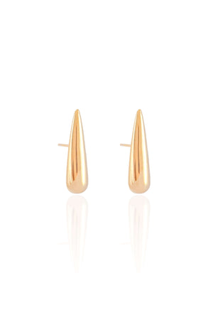 Brinco Gota Lisa Banhado a Ouro 18K