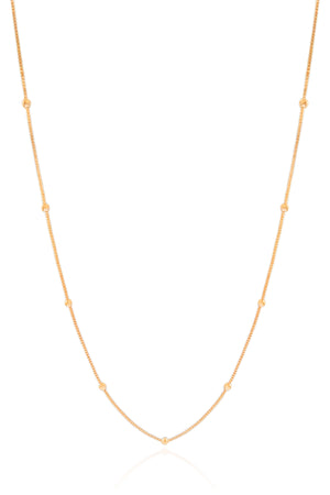 Gargantilha Veneziana Bolinhas Lisas Banhado a Ouro 18K - 45 cm