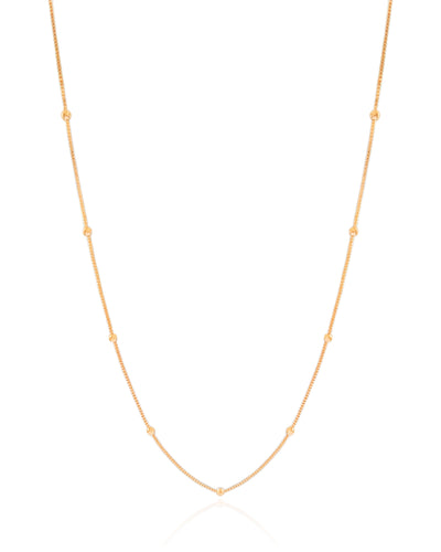 Gargantilha Veneziana Bolinhas Lisas Banhado a Ouro 18K - 45 cm