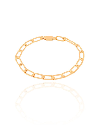 Pulseira Masculina Elos Retangular Alongado